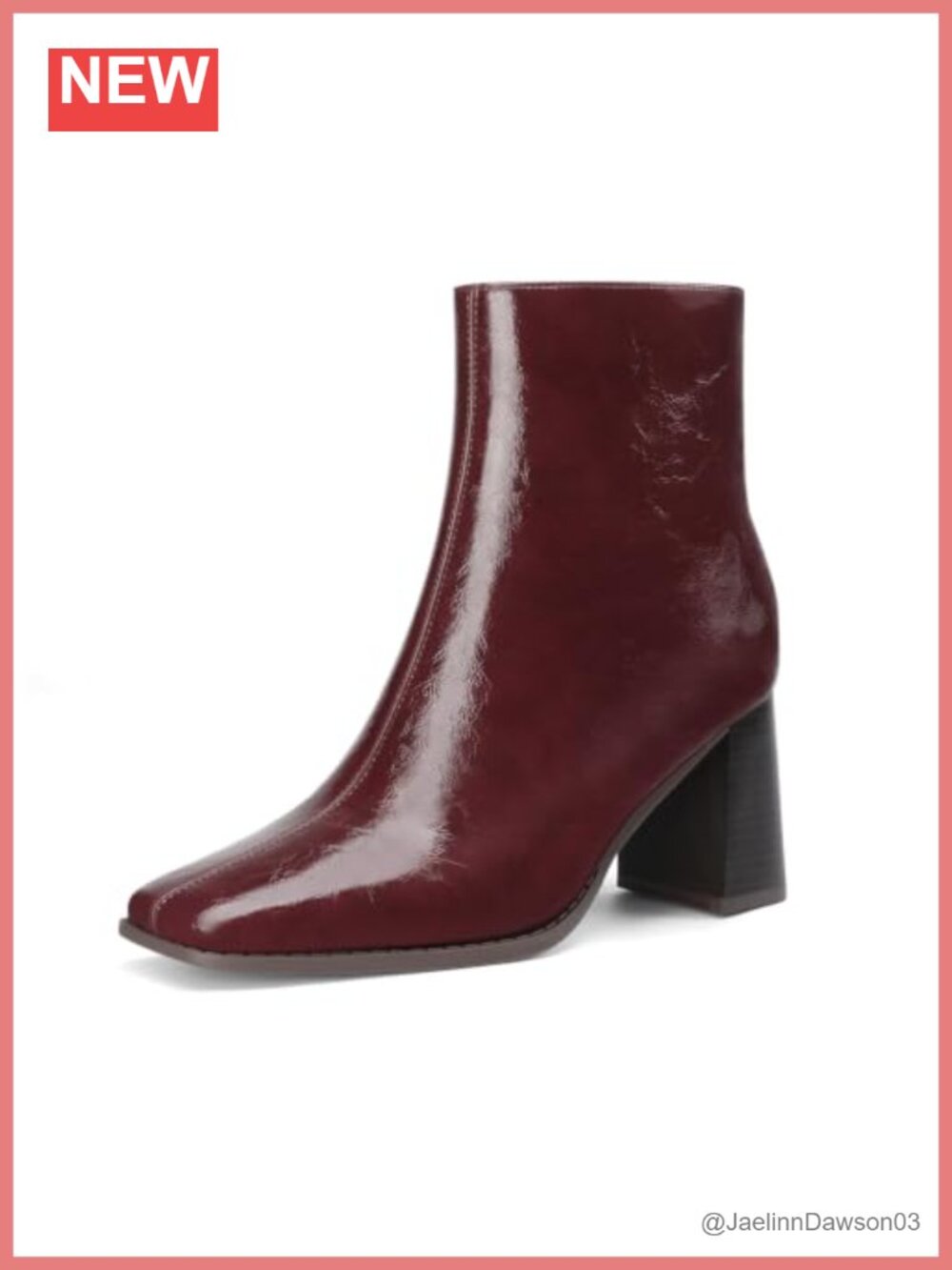 Square Toe Chunky Block Heel Ankle Boots Side Zip Dress Booties